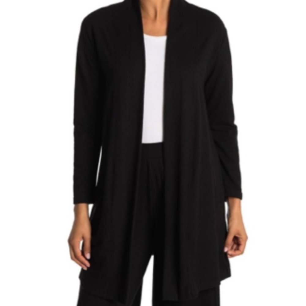 NWT Melloday Black Open Front Cardigan in Black